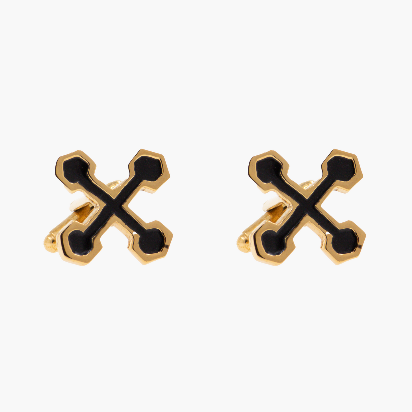 Mancuernillas Cruz Hexagonal en Oro Chapeado 18k | Red Prey Jewelry | AnnaMar Atelier
