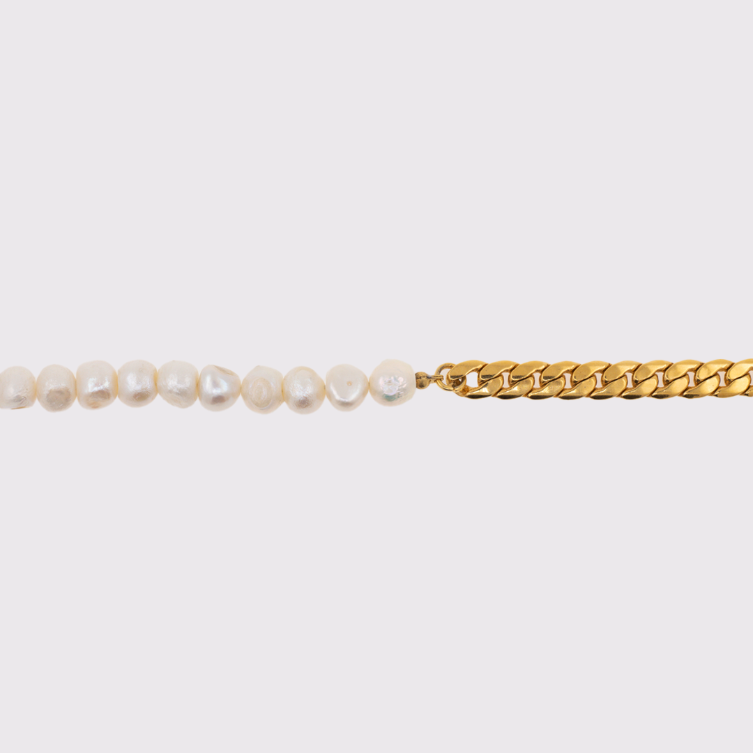 Cadena Barbada y Perlas en Oro Chapeado 18k | Red Prey Jewelry | AnnaMar Atelier
