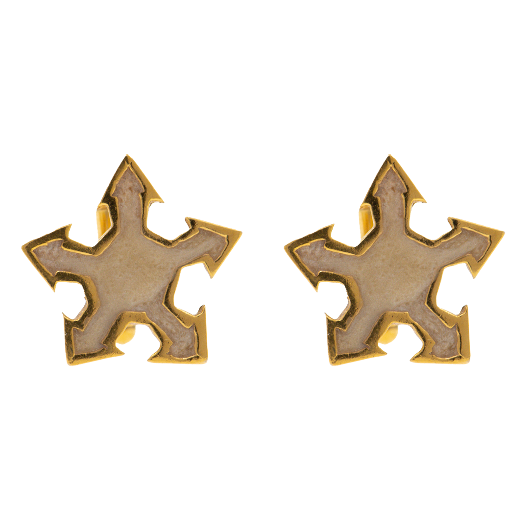 Mancuernillas Estrella con Esmalte Negro y Oro Chapeado 18k | Red Prey Jewelry | AnnaMar Atelier