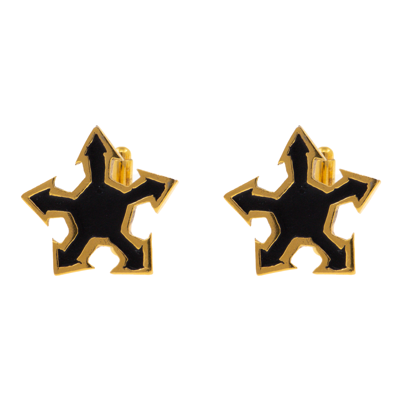 Mancuernillas Estrella con Esmalte Negro y Oro Chapeado 18k | Red Prey Jewelry | AnnaMar Atelier