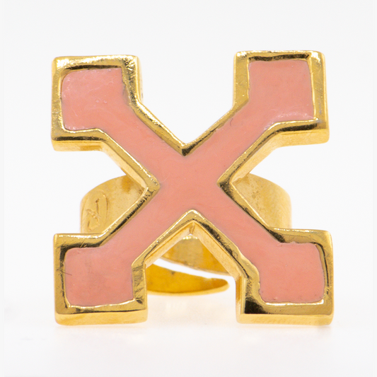 Anillo Cruz Cuadrada con Esmalte Cerámico | Red Prey Jewelry | AnnaMar Atelier