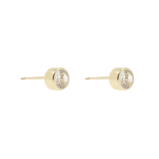 Broqueles en Barril con Circonias Oro 14k Bebé