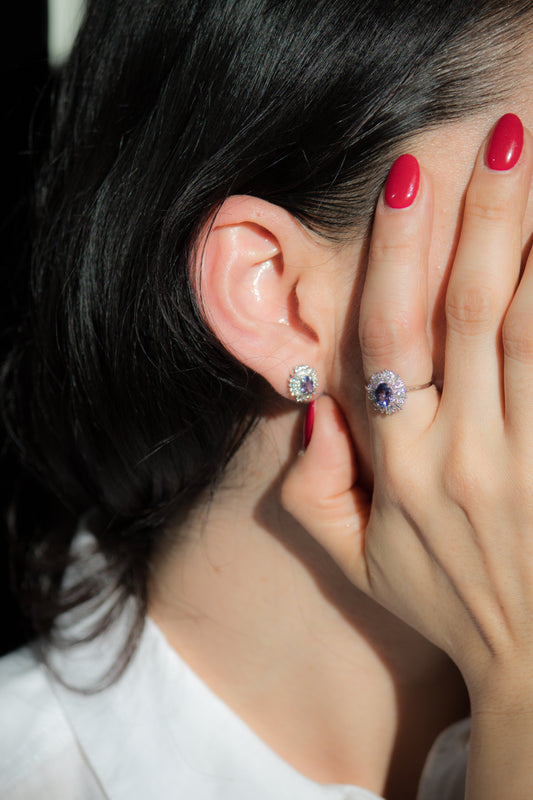 Aretes Frida con Tanzanita Morado | Plata 925 | Patricia Zúñiga Joyería | AnnaMar Atelier