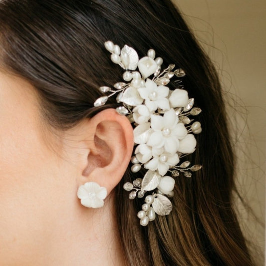 Peineta Lola | Porcelana, Cristales y Perlas | Patricia Zúñiga Joyería | AnnaMar Atelier