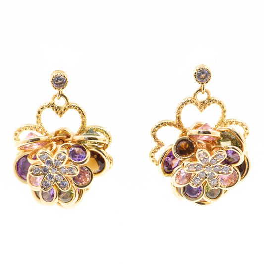 Aretes Peonias Doradas