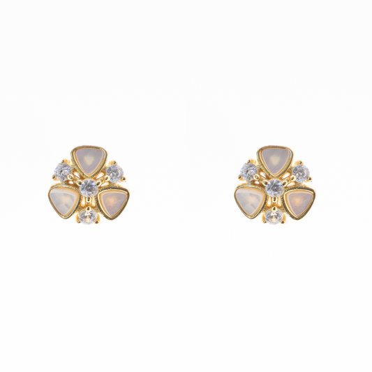 Broquel Flor Concha Nácar Dorada