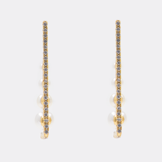 Aretes Perlas Decó