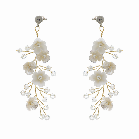 Aretes Lidia | Porcelana y Cristales Swarovski | Patricia Zúñiga Joyería | AnnaMar Atelier