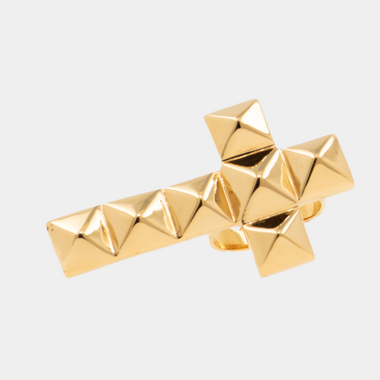 Anillo Cruz de Estoperoles en Oro Chapeado de 18k | Red Prey Jewelry | AnnaMar Atelier