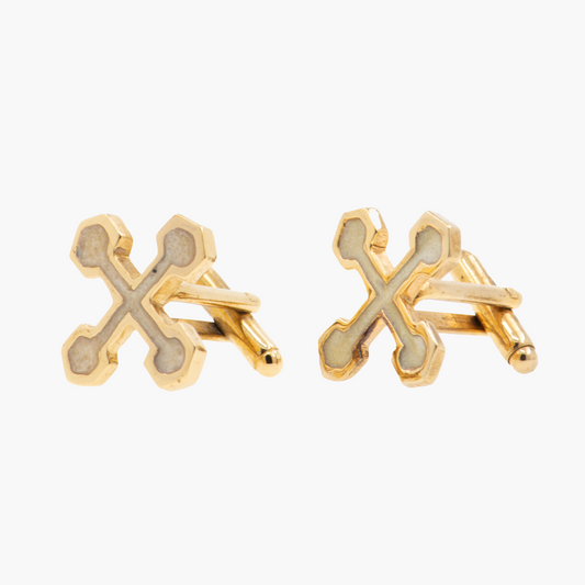 Mancuernillas Cruz Hexagonal en Oro Chapeado 18k | Red Prey Jewelry | AnnaMar Atelier